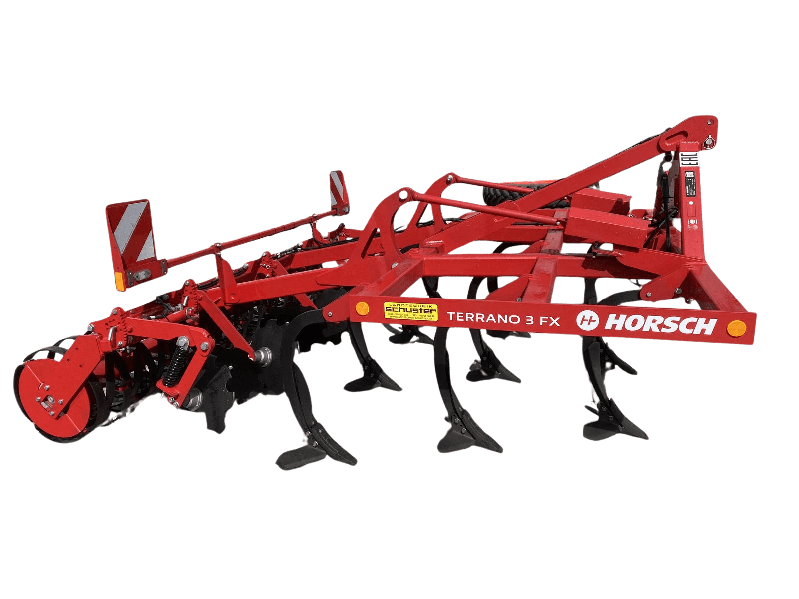 HORSCH Terrano 3 FX ist universell einsetzbar, für fast alle Böden geeignet. Kommt mit einer mechanische Tiefeneinstellung.